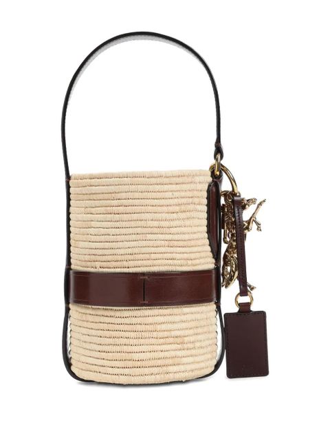 Chloé logo raffia shoulder bag - Neutrals