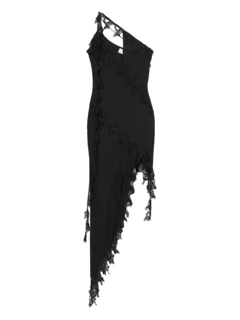 Blumarine asymmetrical lace-embellished dress - Black - zdjęcie produktu nr 1
