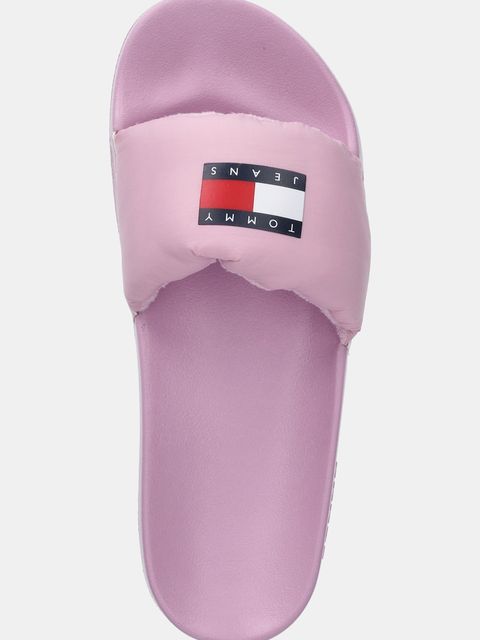 Tommy Jeans klapki TJW COMFY POOL SLIDE damskie kolor różowy EN0EN02854