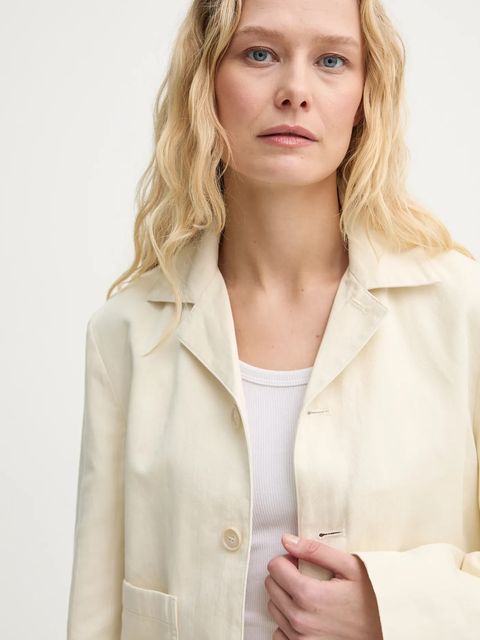 Filippa K kurtka z domieszką lnu kolor beżowy przejściowa 31196