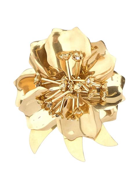 Miu Miu flower-motif brooch - Gold - zdjęcie produktu nr 1