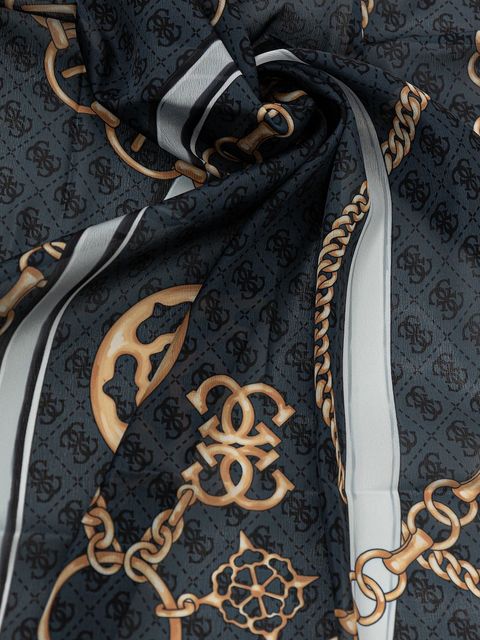 Guess szal MERIDIAN damski kolor szary wzorzysty AW5339 POL03 - zdjęcie produktu nr 2