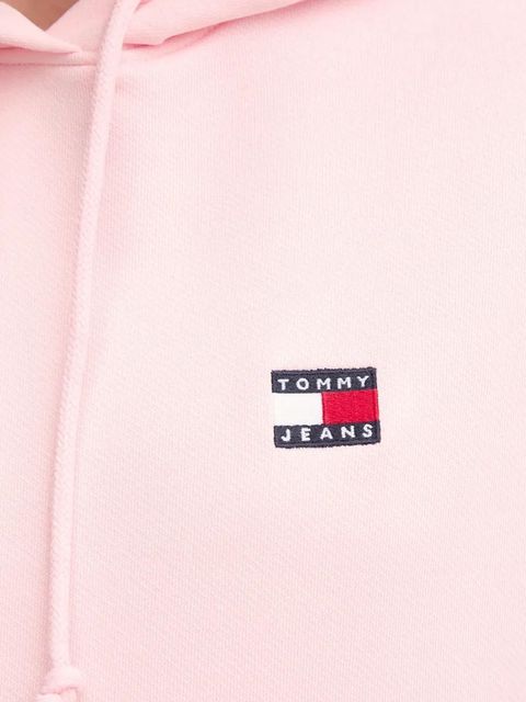 Tommy Jeans bluza bawełniana damska kolor różowy z kapturem DW0DW19414