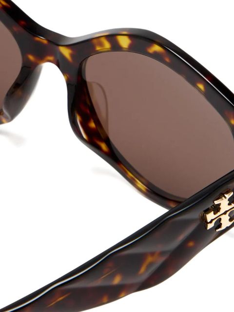 Tory Burch geometric-frame sunglasses - Brown