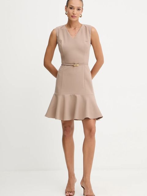 Marciano by Guess sukienka DALIA kolor beżowy mini rozkloszowana 5BGK17 7046A - zdjęcie produktu nr 2