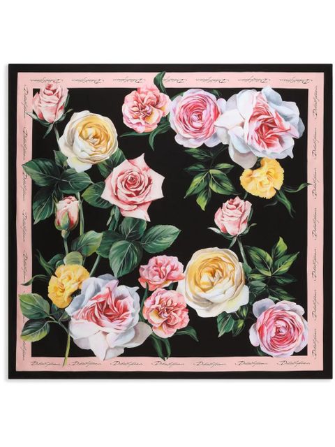 Dolce & Gabbana floral-print foulard - Black - zdjęcie produktu nr 1