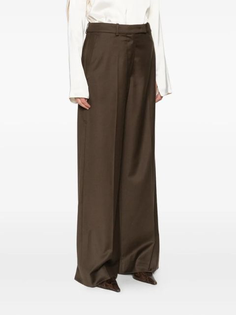 The Frankie Shop wide-leg pleated trousers - Brown