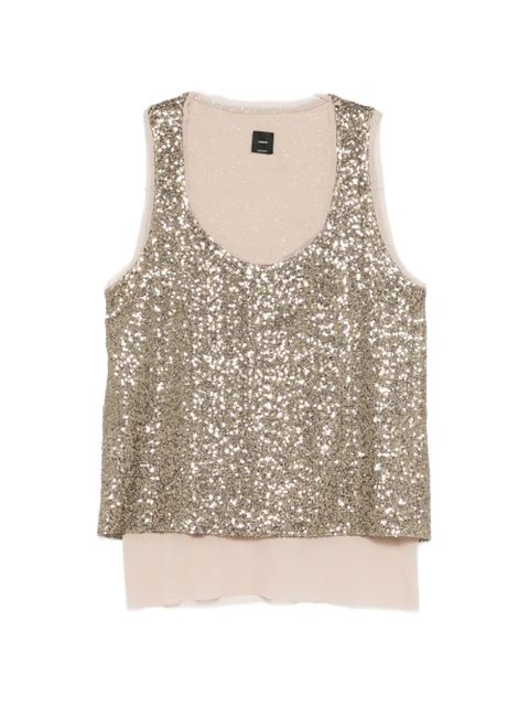 PINKO sequin-embellished layered top - Gold - zdjęcie produktu nr 1