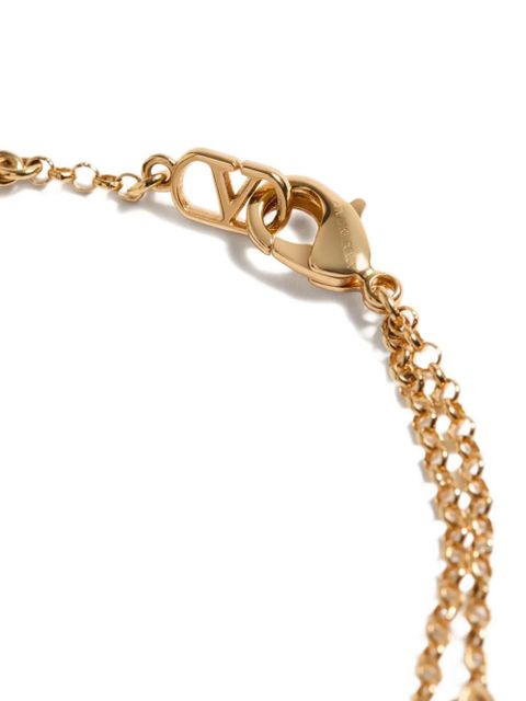 Valentino Garavani gold-tone logo bracelet - ALS GOLD/GREEN