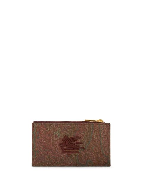 ETRO logo-embroidered jacquard leather wallet - Brown - zdjęcie produktu nr 1