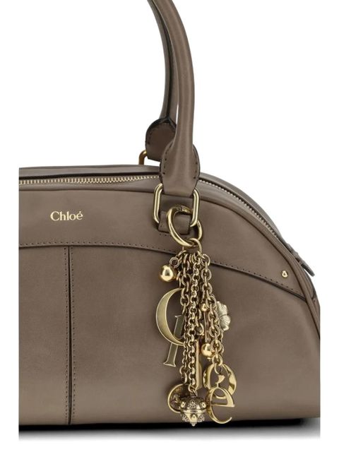 Chloé logo-charm leather tote bag - Neutrals
