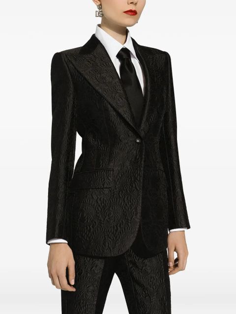 Dolce & Gabbana floral-jacquard blazer - Black