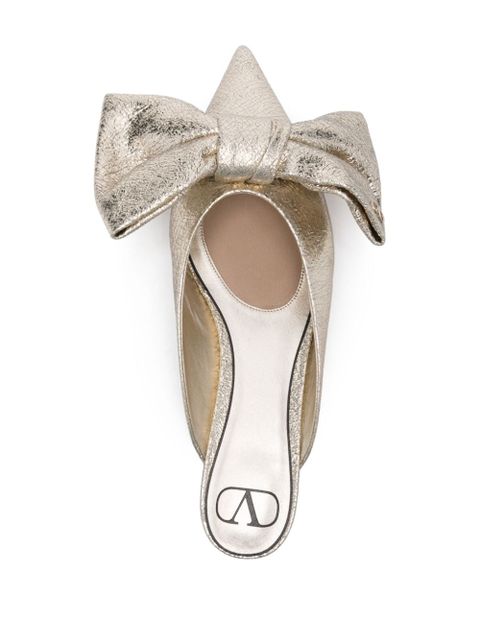Valentino Garavani bow-detailed mules - Gold