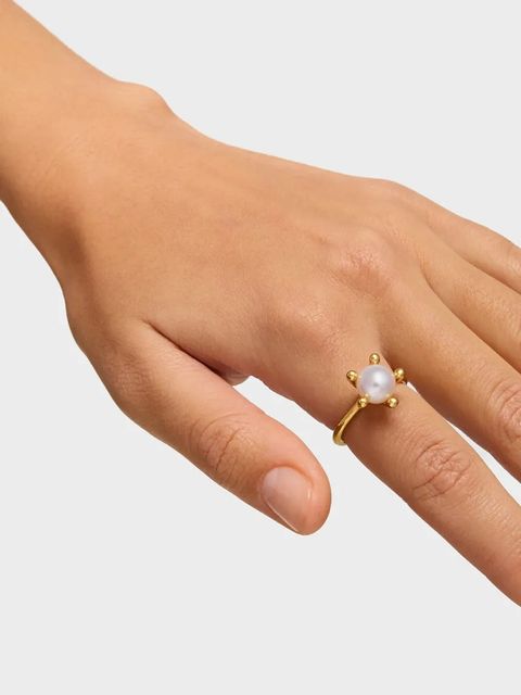 Tous pierścionek ze srebra pokrytego złotem 12