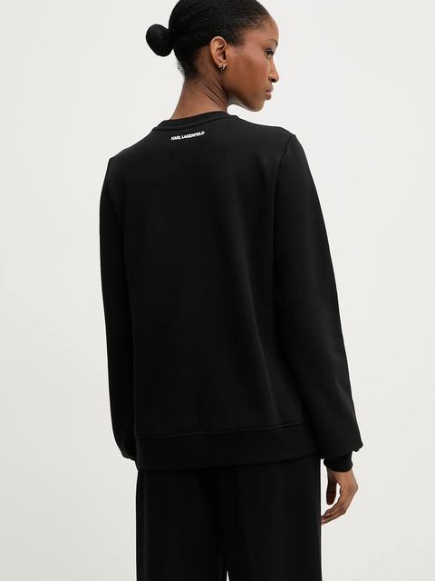 Karl Lagerfeld bluza IKON damska kolor czarny z nadrukiem A3W20069