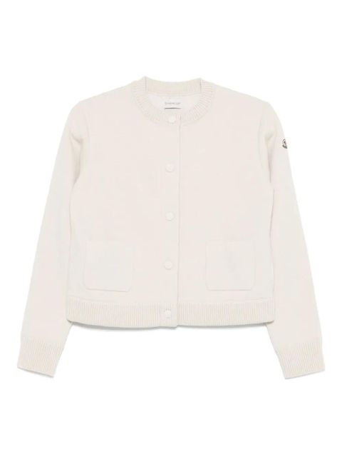 Moncler patch-logo button-fastening cardigan - Neutrals - zdjęcie produktu nr 1