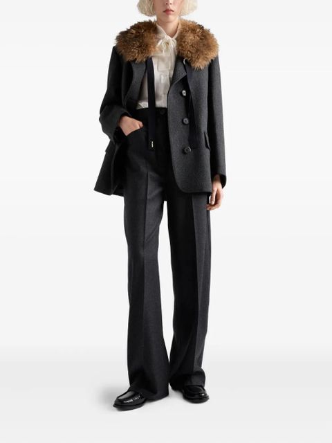 Prada triangle-logo flannel trousers - Grey - zdjęcie produktu nr 2