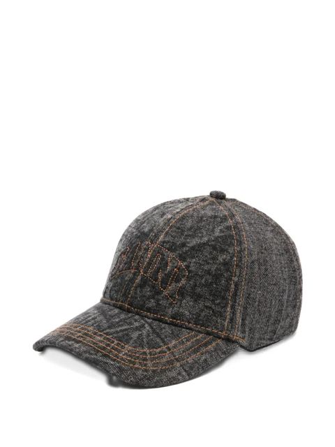 GANNI embroidered baseball cap - Black