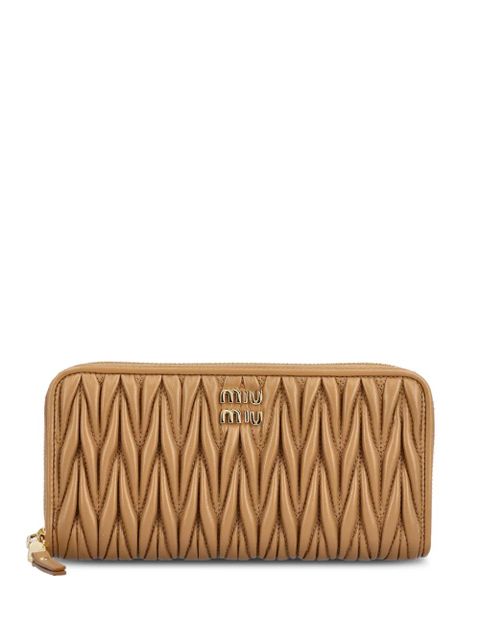 Miu Miu large matelassé-motif zip-closure wallet - Brown - zdjęcie produktu nr 1