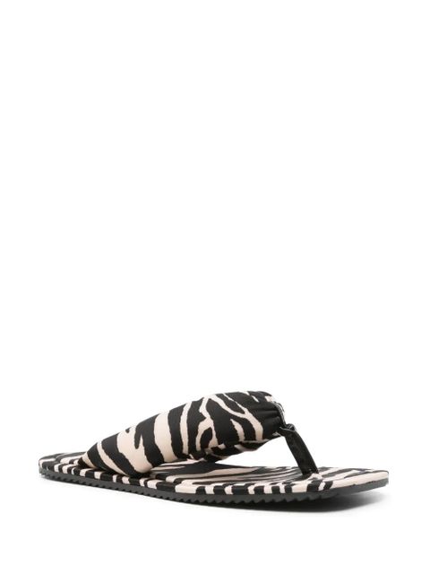 The Attico zebra-print square slides - Neutrals