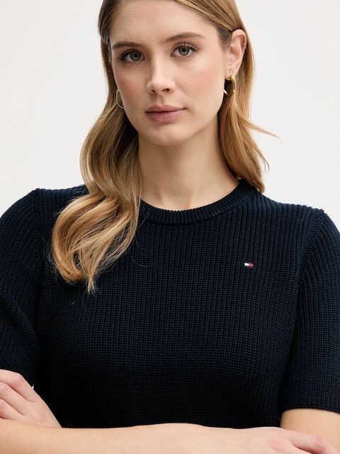 Tommy Hilfiger t-shirt bawełniany damski kolor granatowy WW0WW48793