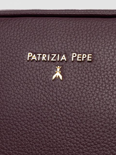 Patrizia Pepe torebka skórzana kolor bordowy CB8985 L001
