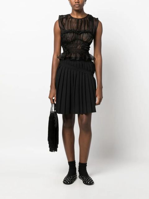 Cecilie Bahnsen ruched sleeveless silk top - Black