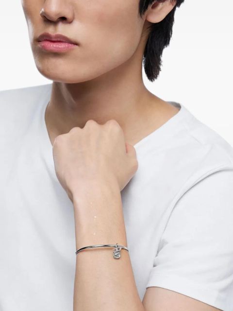 Diesel rose-charm bangle bracelet - Grey