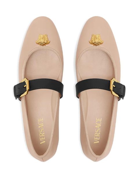 Versace La Medusa nappa ballet flats - Neutrals