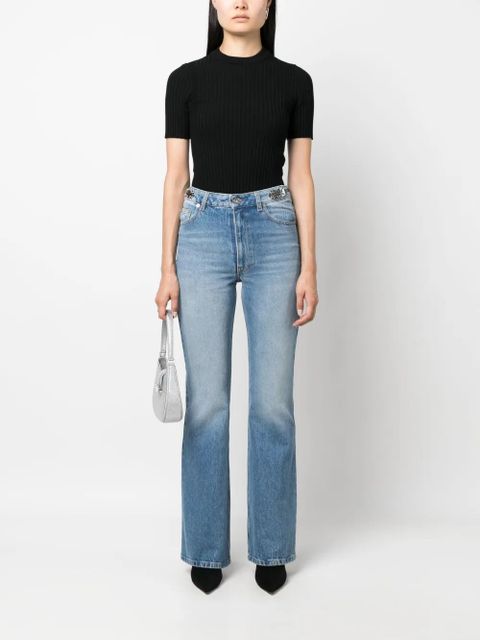 Rabanne coin-detail flared jeans - Blue - zdjęcie produktu nr 2