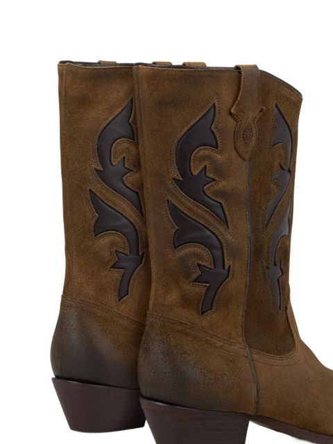 Ba&Sh appliqué cowboy boots - Brown