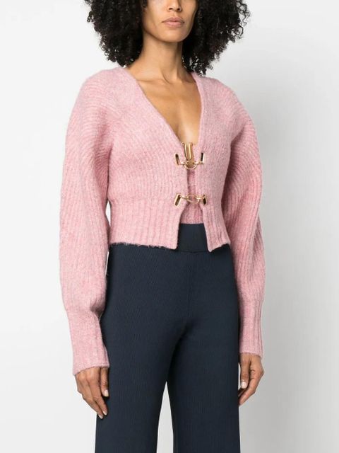 Cult Gaia Casella hook-fastening cropped cardigan - Pink