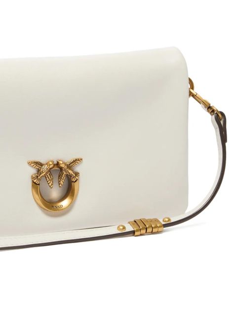 PINKO love birds chain shoulder bag - White