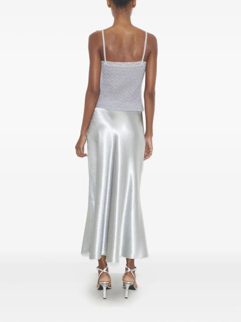Tory Burch satin midi skirt - Silver - zdjęcie produktu nr 2