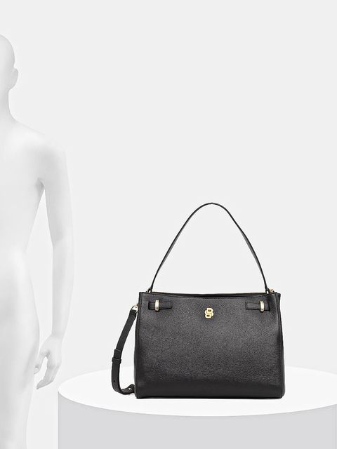 BOSS torebka skórzana kolor czarny 50547714