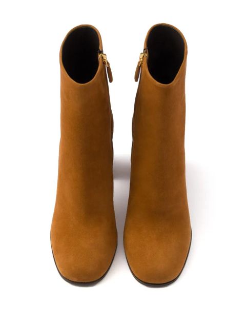 Prada suede 85mm booties - Brown