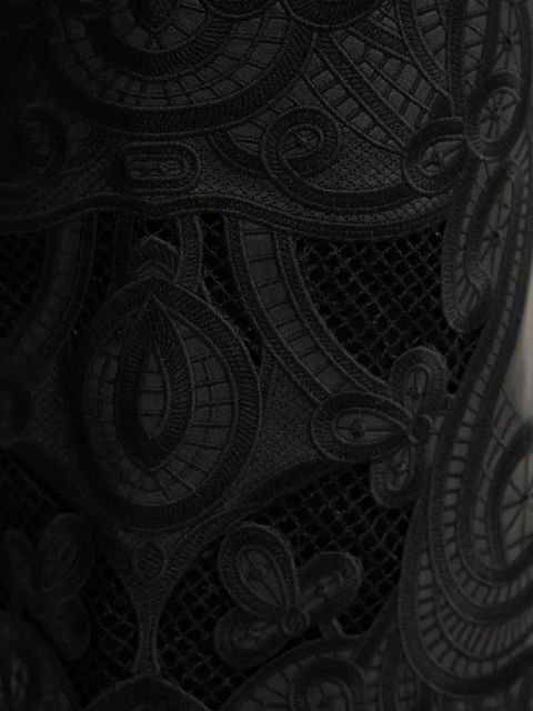 TWINSET lace panel midi skirt - Black