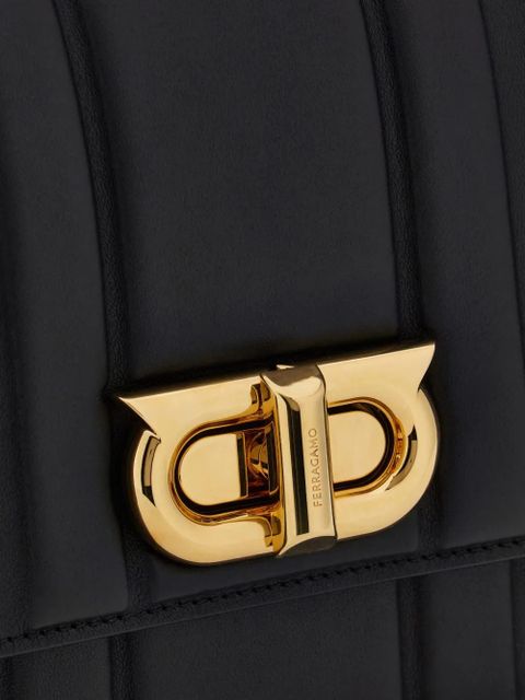 Ferragamo medium Gancini leather shoulder bag - Black