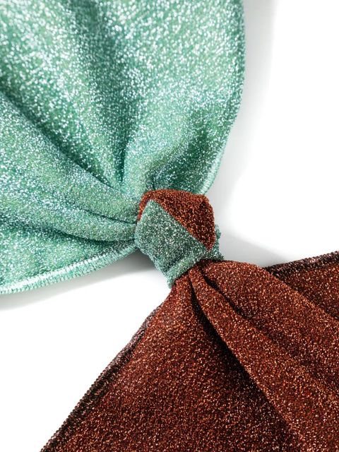 Oséree halterneck lurex knotted swimsuit - Green