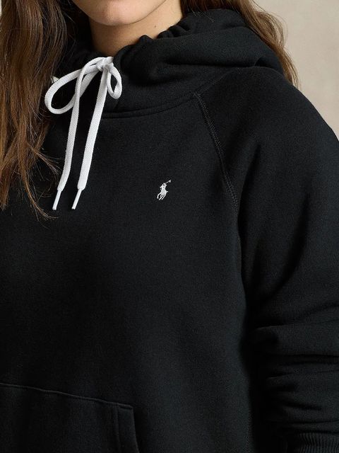 Polo Ralph Lauren bluza damska kolor czarny z kapturem gładka 211943007
