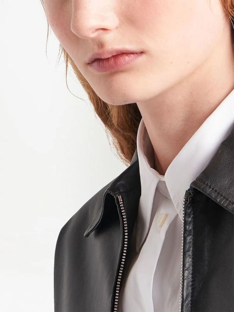 Prada cropped leather jacket - Black - zdjęcie produktu nr 2