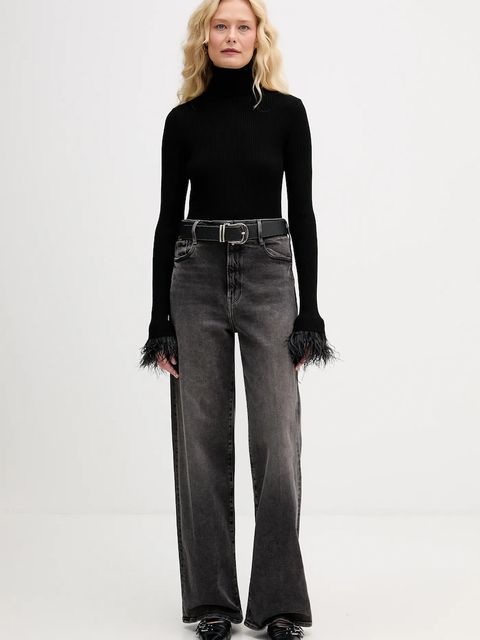 Aniye By sweter damski kolor czarny lekki z golfem 181051 - zdjęcie produktu nr 2