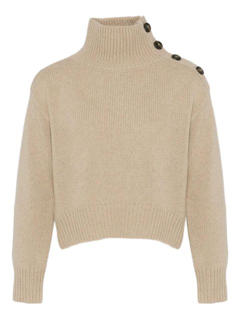 Yves Salomon high-neck buttoned sweater - Neutrals - zdjęcie produktu nr 1