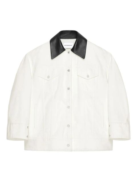 Givenchy leather-collar denim jacket - White - zdjęcie produktu nr 1