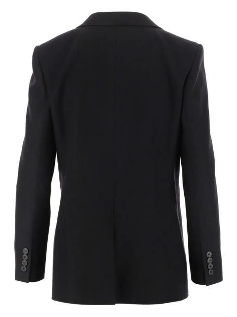 Saint Laurent logo-embroidered single-breasted blazer - Black - zdjęcie produktu nr 2