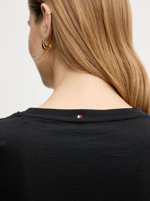 Tommy Hilfiger t-shirt bawełniany damski kolor czarny UW0UW06236