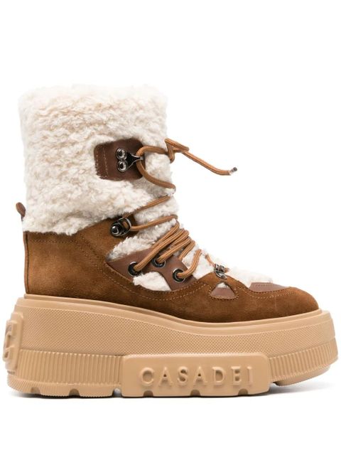 Casadei Stivali Polacco shearling-lining boots - Brown - zdjęcie produktu nr 1