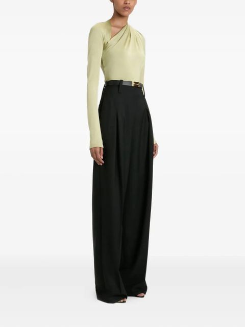 Victoria Beckham draped-neck top - Green