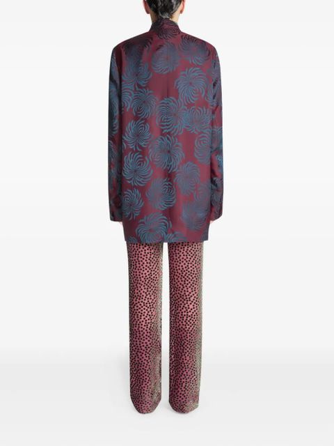 DRIES VAN NOTEN floral double-breasted blazer - Red