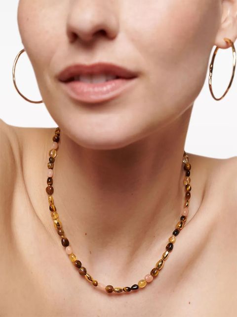 Monica Vinader Rio beaded tiger eye necklace - Gold